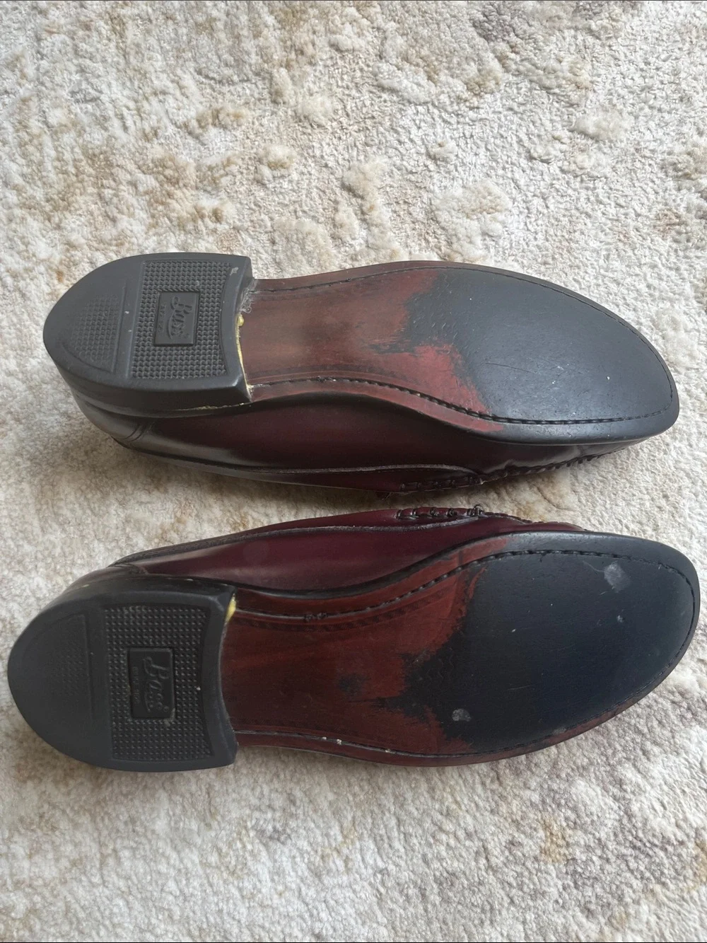 G. H. Bass Penny Loafers Oxblood Burgundy Leather Classics Size 8.5